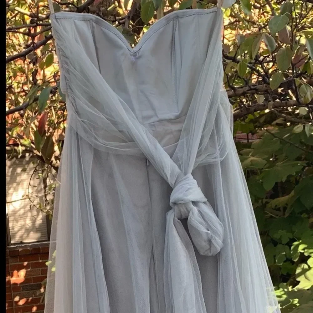 Jenny Yoo Julia Morning Mist Tulle Dress 1853 - Picture 8 of 9